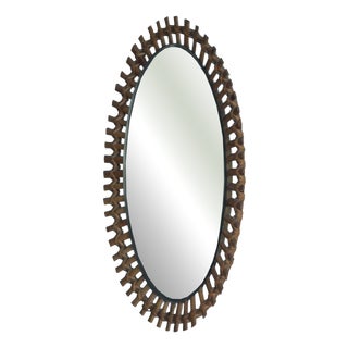 Large Italian Bamboo Mirror, 1960s For Sale