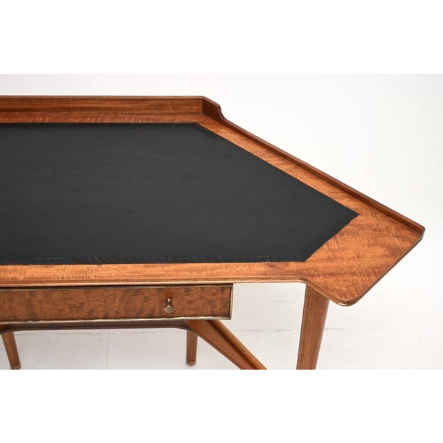 Black Vintage Corner Desk with Leather Top, 1960 For Sale - Image 8 of 11