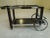 Large Vintage Chrome & Black Oak Serving Cart For Sale - Image 6 of 10