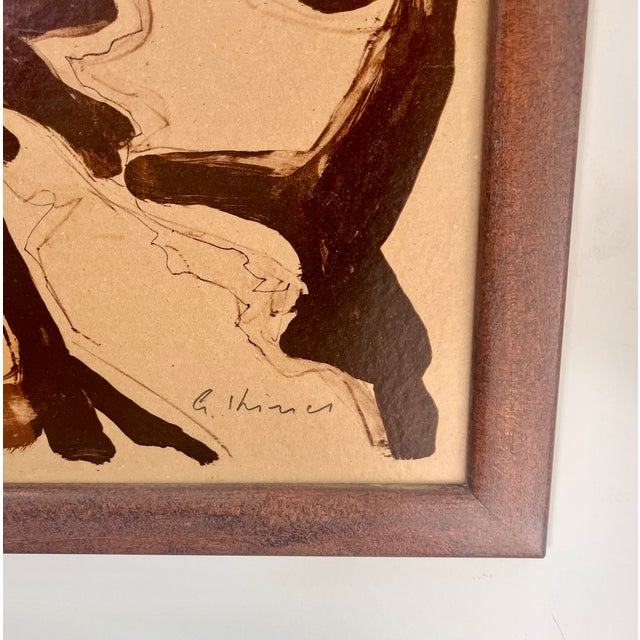 Gernot Kissel, Portrait, Lithograph on Paper Mounted on Board, 1990s For Sale - Image 3 of 6