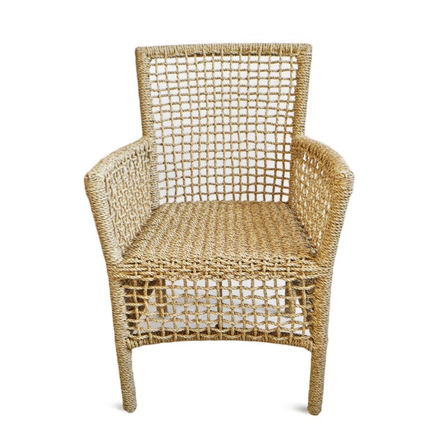 Outdoor Rope Dining Arm Chair For Sale In Los Angeles - Image 6 of 11