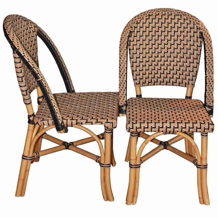 Faux Cane Bistro Chairs Pair Chairish
