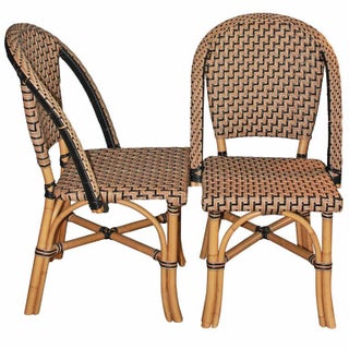 Faux Cane Bistro Chairs - Pair For Sale