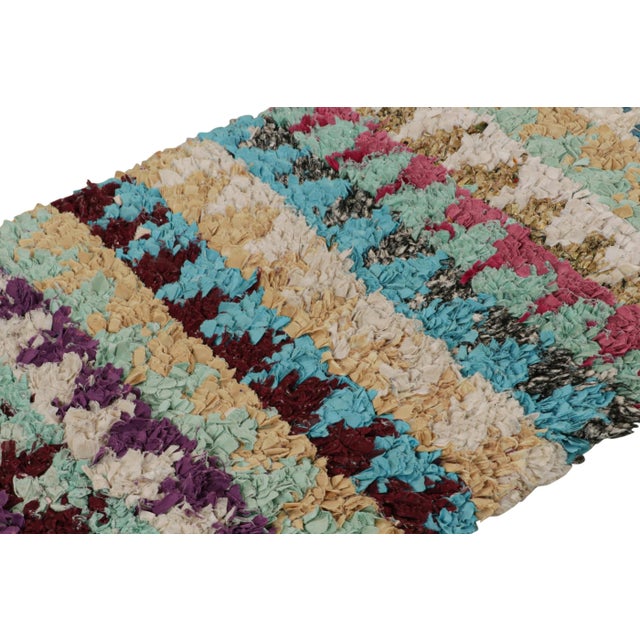 Rug & Kilim 1950s Vintage Azilal Moroccan Boucherouite Rug With Chevron Patterns From Rug & Kilim For Sale - Image 4 of 7
