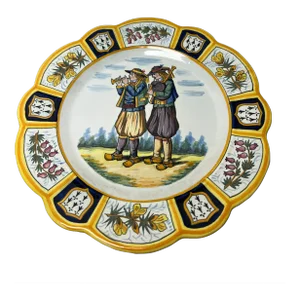 Antique French Henriot Quimper Faience Plate