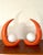 Coral Ceramic Lamps with White Globes by Luigi Ferro, Italy, 1970, Set of 2 For Sale - Image 3 of 11