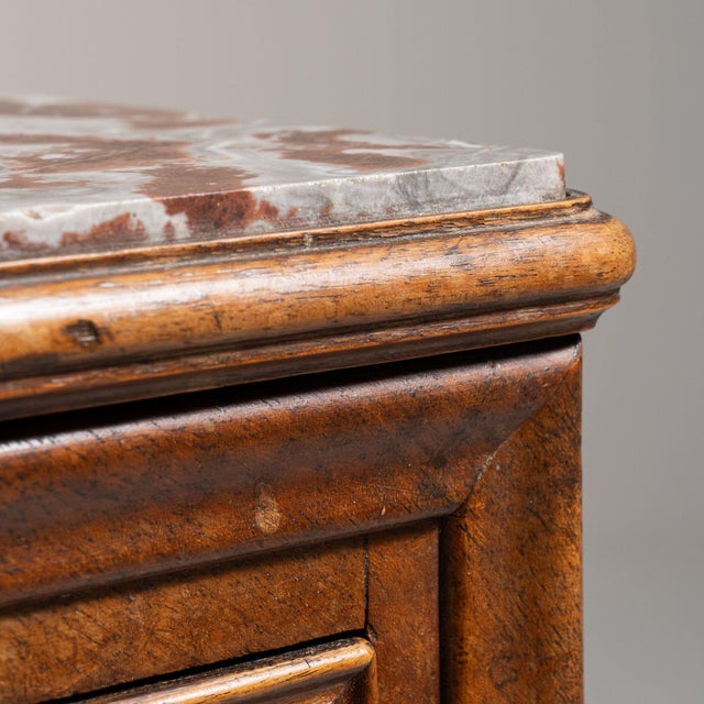French 19th Century France Rich Walnut Brown Narrow Walnut Semainier For Sale - Image 3 of 11