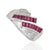Art Deco Art Deco Style Baguette Ruby & Diamond Statement Ring in 925 Silver Size 8 For Sale - Image 3 of 15