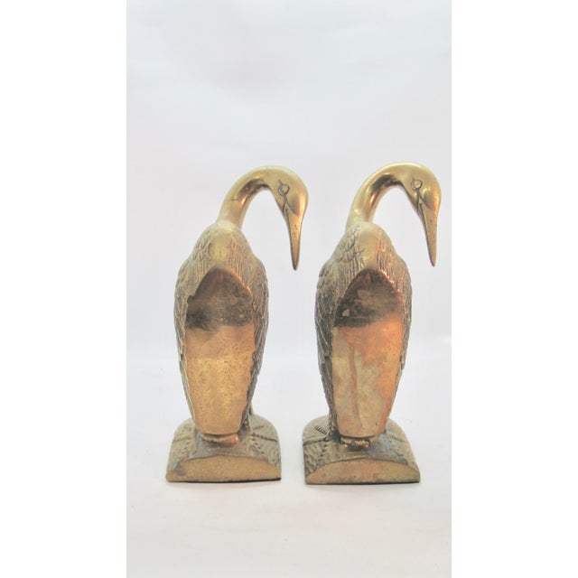 MidCentury Solid Brass Crane Bookends a Pair Chairish