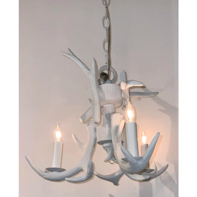 White Horn Big Sky Antler Chandelier For Sale - Image 4 of 5