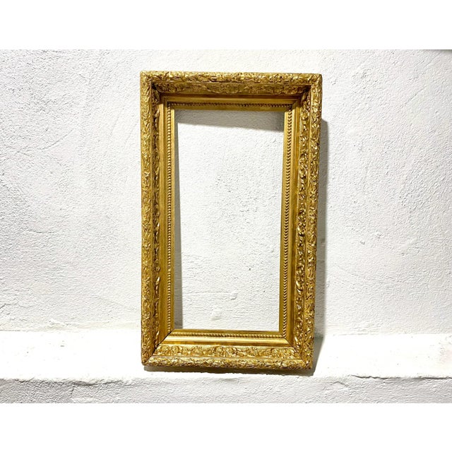 Antique Carved Gilt Deep Frame, Horizontal or Vertical, 1800's For Sale - Image 9 of 12