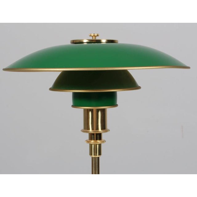 3/2 Table Lamp Annivesary Edition in Green Lacquered and Brass by Poul Henningsen for Louis Poulsen, 1990s For Sale - Image 3 of 7