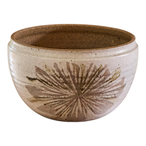 1960s Robert Maxwell Hand-Thrown Speckle Glazed 'Flower' Stoneware Pot