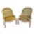 Hollywood Regency French Carved Tufted Back Lounge Chairs - Pair For Sale