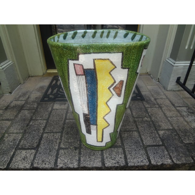 Italian Modernist Glazed Ceramic Umbrella Stand For Sale - Image 10 of 13