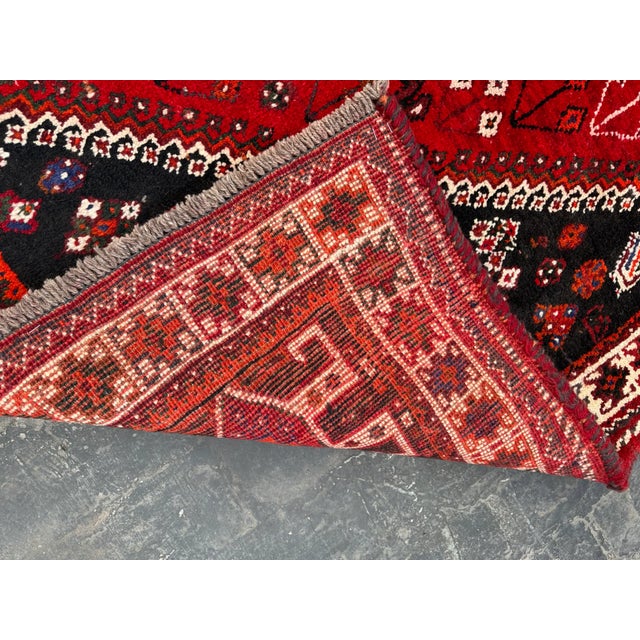Textile Persian Vintage Shirazi Rug For Sale - Image 7 of 7