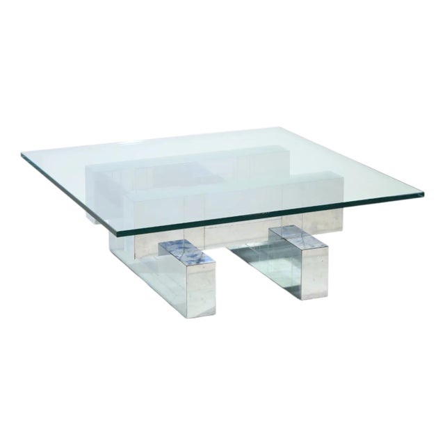 Paul Evans Cityscape Mid Century Chrome and Stainless Steel Coffee Table For Sale