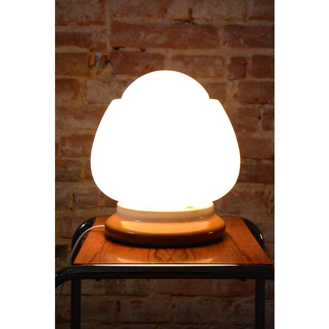 1950s Mid-Century Modern Table Lamps in Ceramic and Opal Glass, 1950s, Set of 2 For Sale - Image 5 of 14