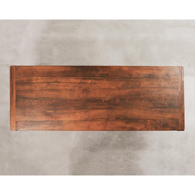 Country French Oak Refectory Farmhouse Trestle Dining Table 8 Ft. For Sale - Image 4 of 17