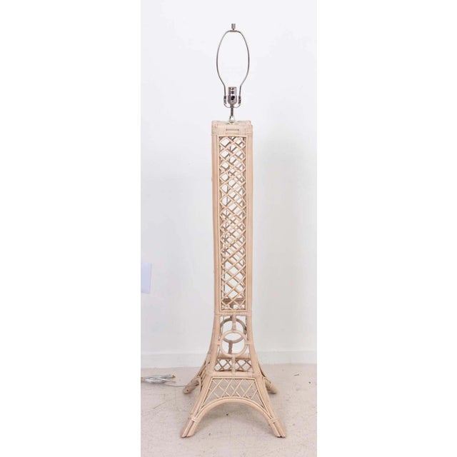Mid Century Bamboo Eifel Tower Floor lamp. Good overall condition, Rewired and ready to use. 52" to to[ top of socket....