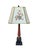 Orange 1940s Paint Decorated Italian Column Lamp With Pressed Botanical Shade For Sale - Image 8 of 8