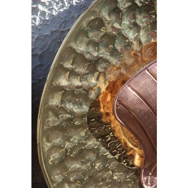 Metal Mid-Century Italian Round Wall Brass & Copper Sconces, 1970s, Set of 2 For Sale - Image 7 of 12