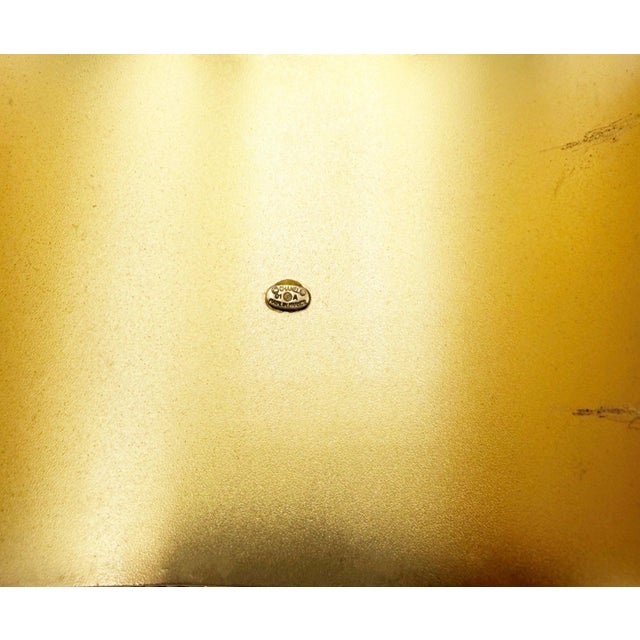 2000 - 2009 Chanel Rare Vintage Gold Plated CC White Bead Snowflake Cuff Bracelet For Sale - Image 5 of 5