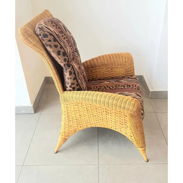 Set of Jungle Style Lounge Chair with Ottoman from Rolf Benz For Sale - Image 5 of 7