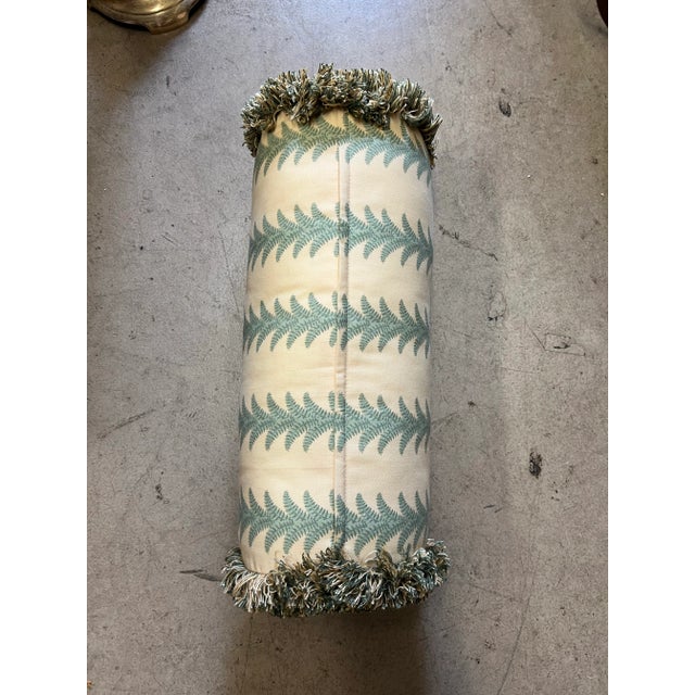 Hollywood Regency Vintage Floral Bolster Pillow For Sale - Image 3 of 5