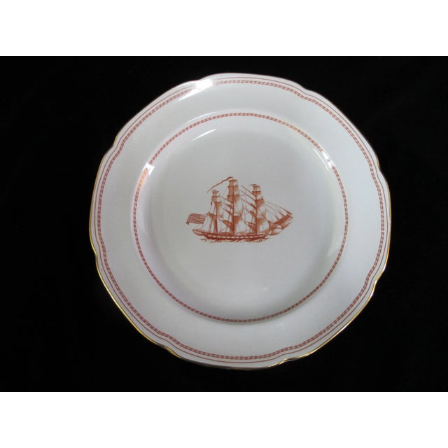 Early 20th Century Spode Copeland England Red Trade Winds George of Sale 10 1/8" Dinner Plate For Sale - Image 5 of 5