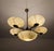 1930s 5-Arm Art Deco Chandelier Marbled Glass Shades Brass Accents, Antique European Lamp For Sale - Image 6 of 16