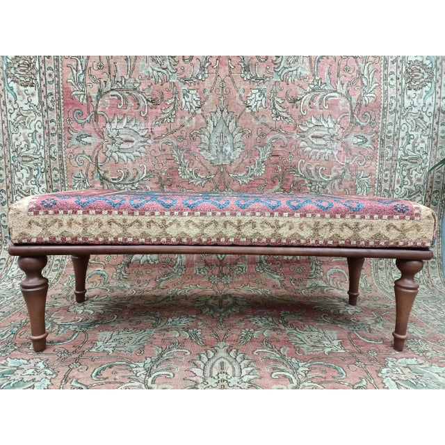 Details SIZE: 18X18X48 Inches ( with legs ) - 45x45x120 cm TYPE: Handmade Ottoman Bench CONDITION: is good. CONSTRUCT: It...