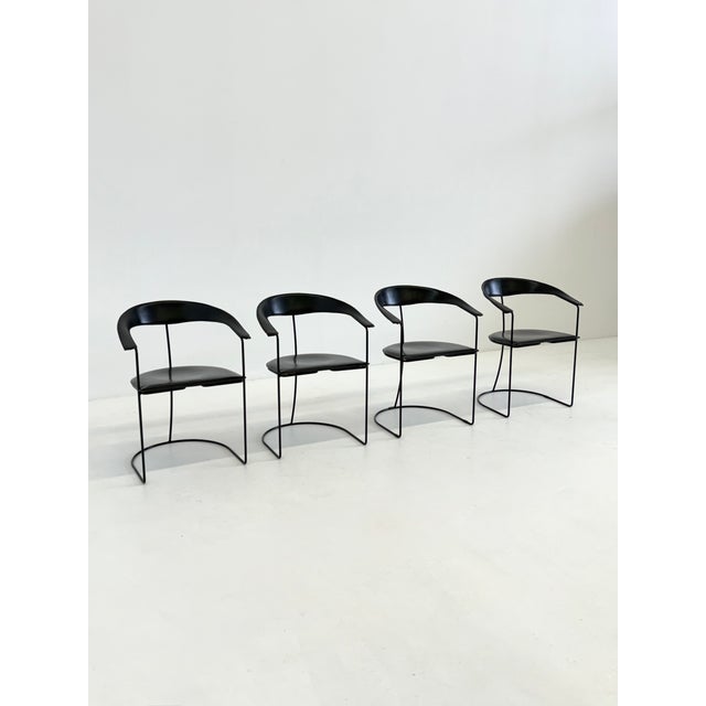 Vintage Ursala Dining Chairs in Black Leather from Arrben, Set of 8 For Sale - Image 14 of 18