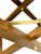 Late 20th Century Vintage English Style Campaign Folding Tray Tables, Pair – Brass Gallery Tray on Folding Wooden Stands For Sale - Image 5 of 18