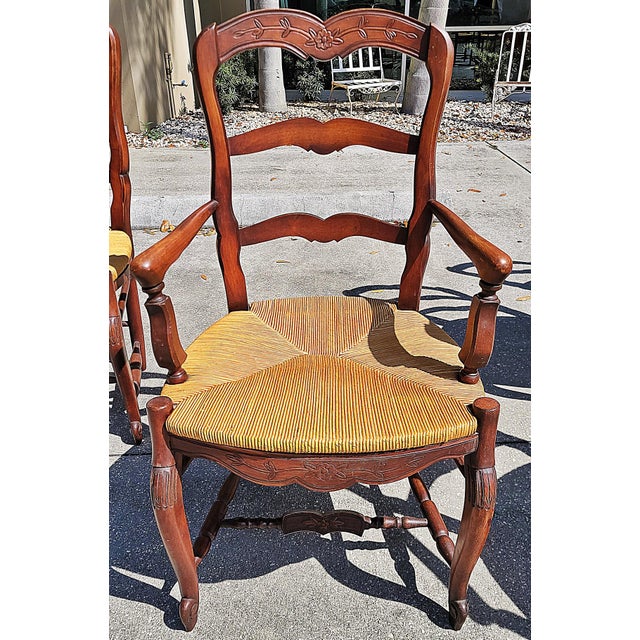French Country 1980s Country French Provencal Dining Chairs, Set of 6 For Sale - Image 3 of 12