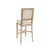 French Country Louis Cane Sqaure Back Bar Stool - Linen / Limed Grey Oak Frame For Sale - Image 3 of 4