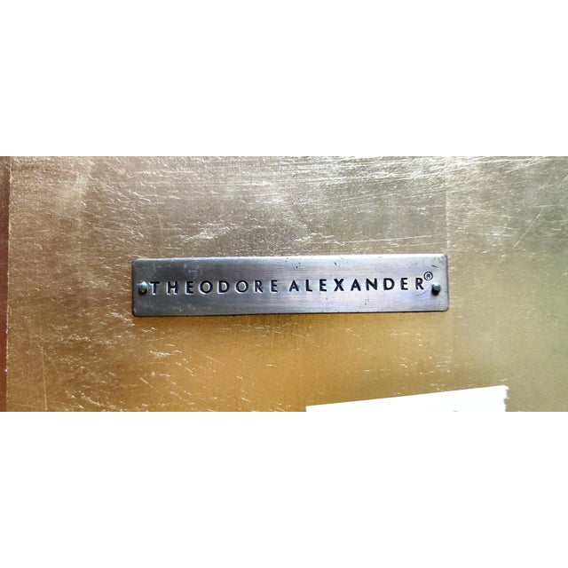 Wood Theodore Alexander Pair Side Tables With Gold Leaf For Sale - Image 7 of 7