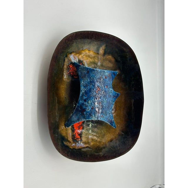 Vintage Enamelled Applique in Copper, 1960s For Sale - Image 3 of 10