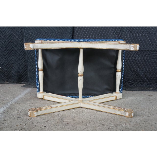 Vintage Italian Neoclassical X-Form Curule Bench Stool Ottoman Attributed to Baker Furniture For Sale - Image 14 of 18