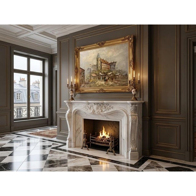 The Caroline Burnett Pariscape Oil Painting is a large, original piece of art from 1888, featuring an impressionistic...