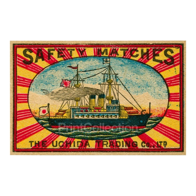 Vintage Ad Print | Japanese Battleship | the Uchida Trading Co. For Sale