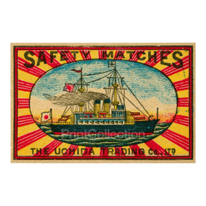 Vintage Ad Print | Japanese Battleship | the Uchida Trading Co.