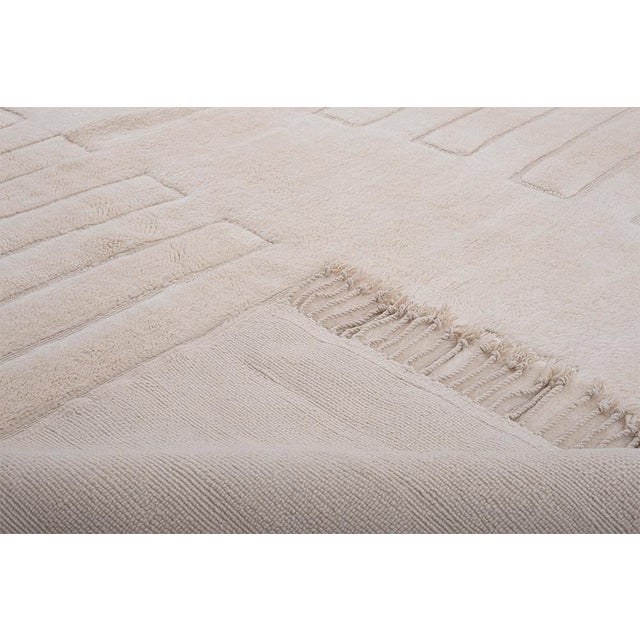 Textile Large Hand-Knotted Wool Rug by Azele Studio For Sale - Image 7 of 11