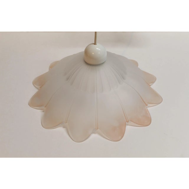 Koeln Leuchten Pink and White Glass Flower Pendant Light | Kromer Leuchten For Sale - Image 4 of 11