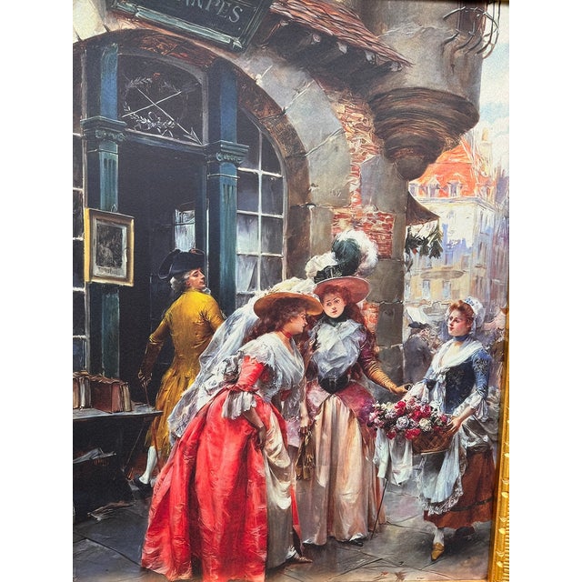 Bring the atmosphere of old Paris into your interior with this impressive vintage French wall artwork depicting an elegant...