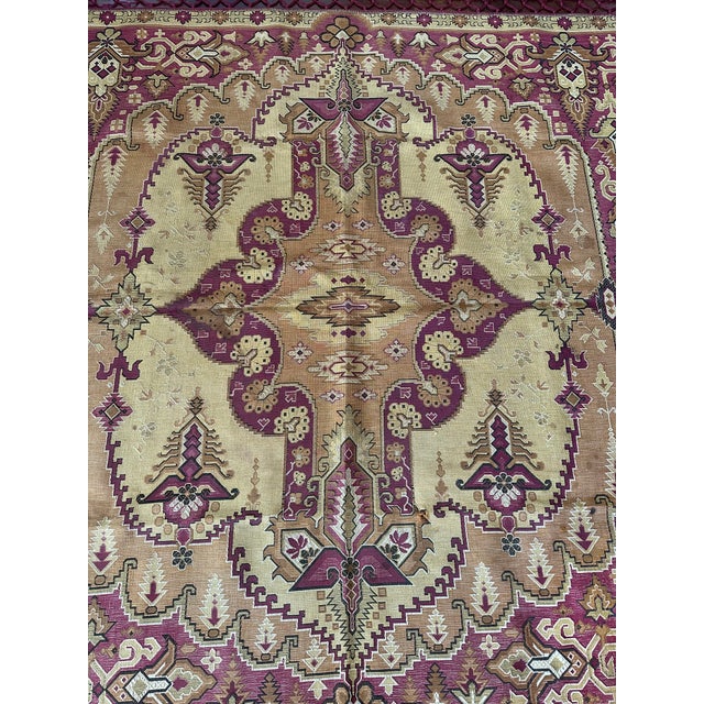 Textile Vintage 1920’s Large Woven Throw/ Bedcover With Pom Pom Fringe For Sale - Image 7 of 12