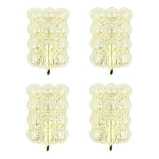 Mid-Century Amber Bubble Glass Wall Sconces by Helena Tynell for Limburg, Germany, 1960s, Set of 4 For Sale