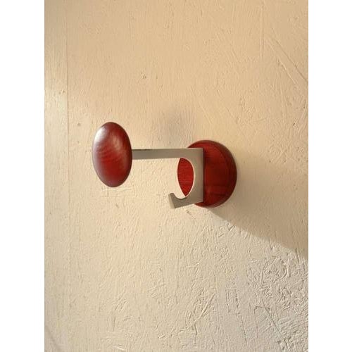 Red Space Age Wooden Coat Hooks from Schönbuch, 1970s, Set of 2 For Sale - Image 8 of 13