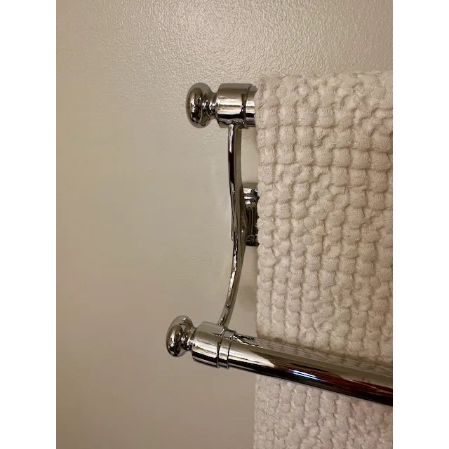 2000 - 2009 Traditional Double Towel Bar, Solid Chrome, Restoration Hardware For Sale - Image 5 of 5