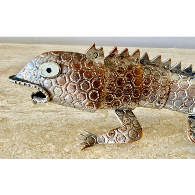 Mexican Emilia Castillo Articulated Silver Plate Lizard Sculpture, Taxco Mexico For Sale - Image 3 of 9